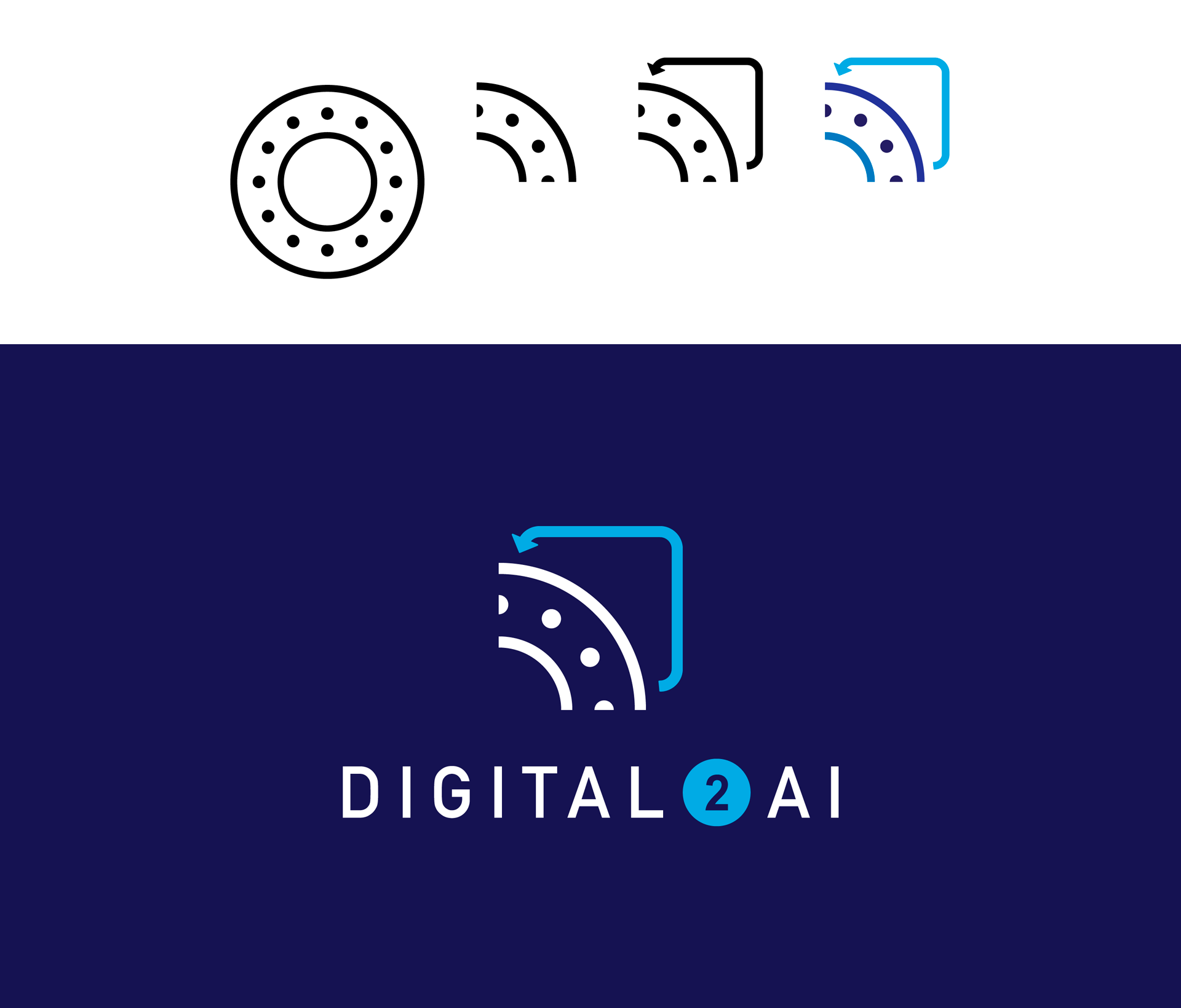 Criação da marca da startup Digital 2 AI, por Cristiano Valim